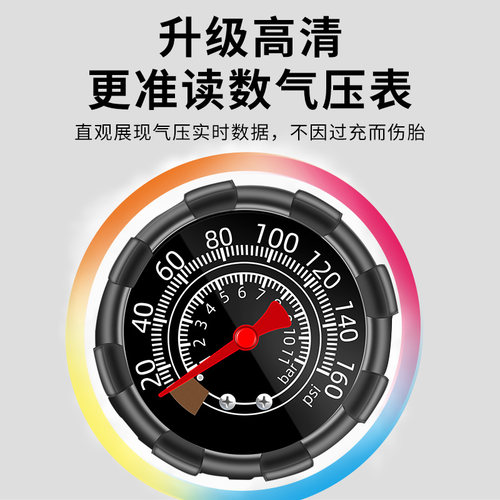 电瓶摩托电动车气管子自行车打气筒家用便携式汽车高压充气简篮球 - 图2
