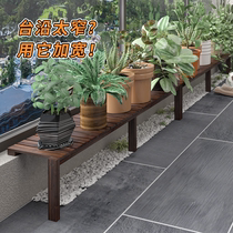 Custom balcony desk widening with flower shelf narrow countertop widening shelf window sill floor multi-meat shelf Embalming Wood Flowers Shelf