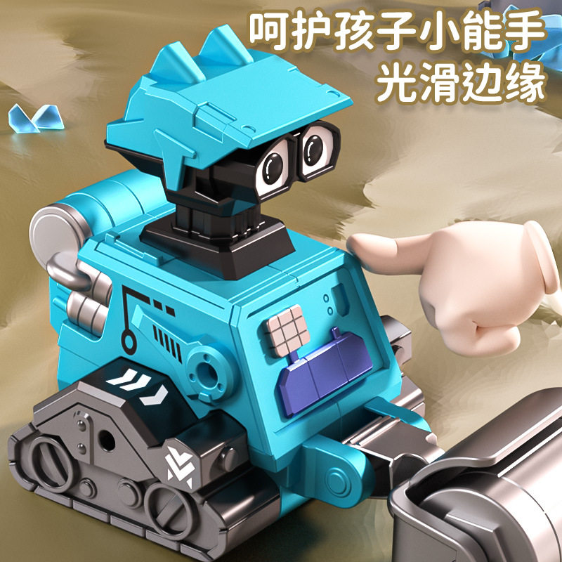 儿童按压工程车玩具挖掘机机器人模型幼儿园趣味按压款,淘宝优惠券,粉丝福利购,淘宝优惠卷