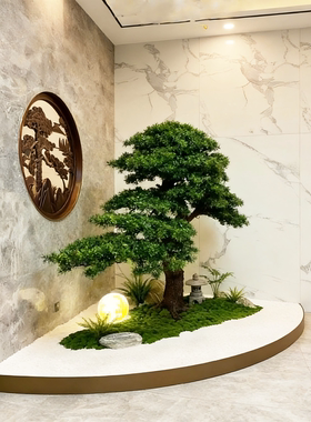 高端会所景观装饰大型落地罗汉松