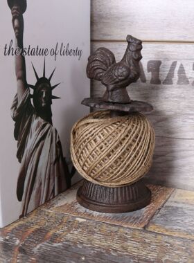 日式复古铸铁公鸡绕线器DIY手工麻绳球绕线工具缝纫机线轴装饰摆