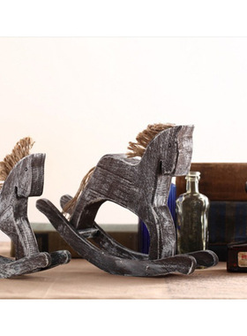 创意桌面摆件复古酒吧咖啡厅浮士德木马摄影道具房间装饰品摆设