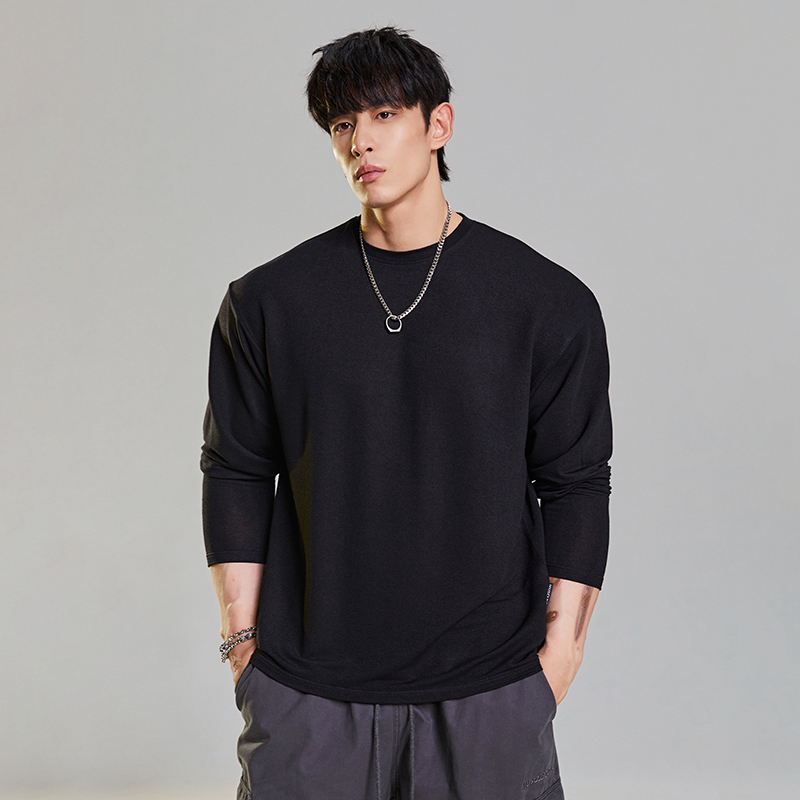 肌肉狗 长袖t恤男秋季纯色宽松弹力薄款打底外穿休闲训练健身衣服 肌肉狗 长袖t恤男秋季纯色宽松弹力薄款打底外穿休闲训练健身衣服