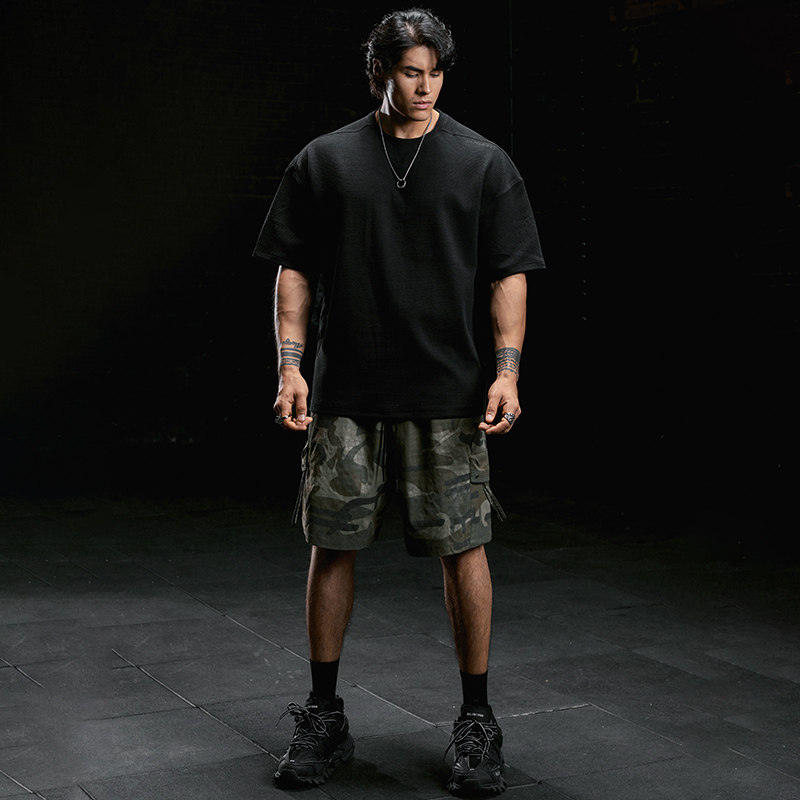 肌肉狗 运动短袖T恤男夏季美式华夫格宽松半袖休闲训练服健身衣服,淘宝优惠券,粉丝福利购,淘宝优惠卷