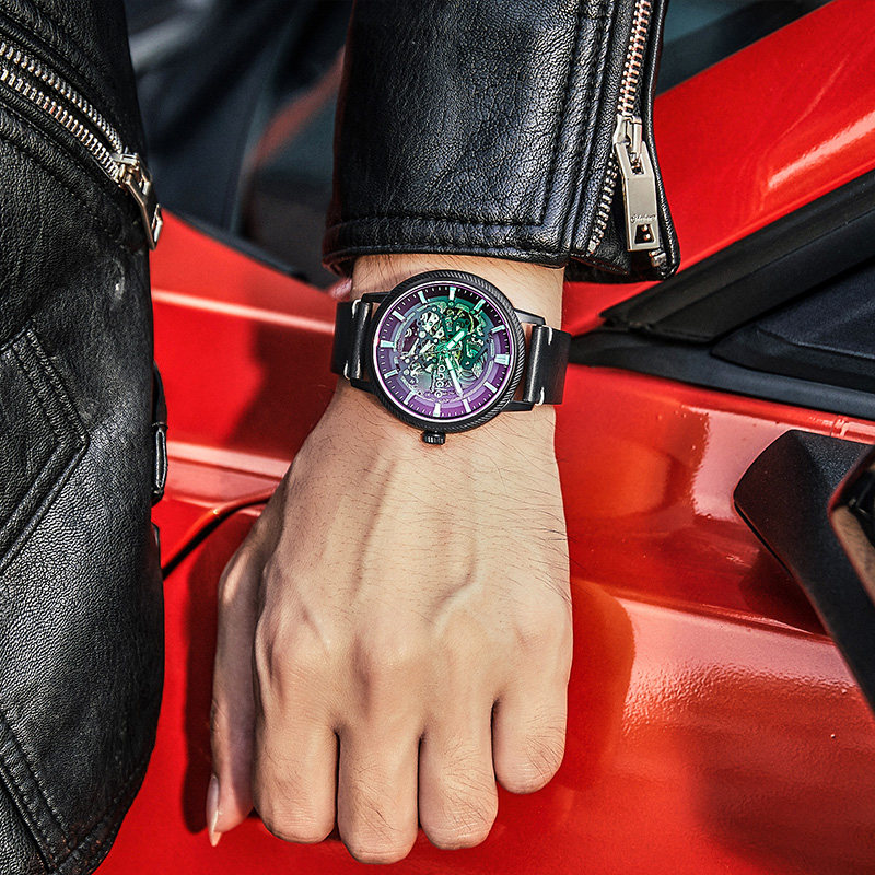 台湾angie亨积男女士镂空机械表 angie亨积手表国产腕表