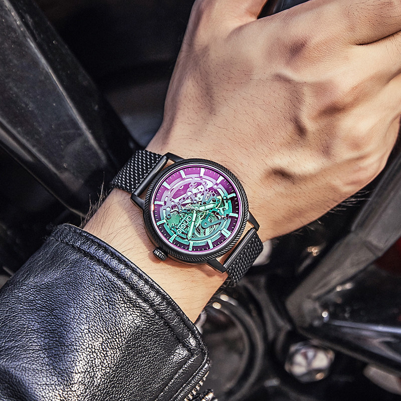 台湾angie亨积男女士镂空机械表 angie亨积手表国产腕表