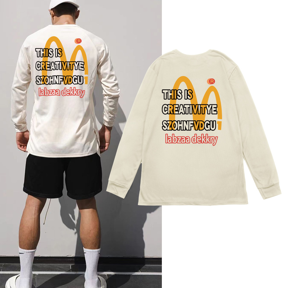 潮牌运动长袖麦当劳T恤篮球训练投篮服宽松潮流上衣速干跑步秋季