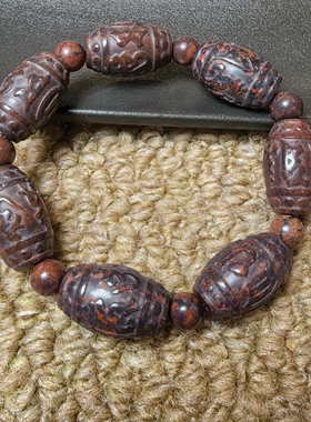 私人定制款红天宝六字真言手串15毫米男士专用手链独特个性730