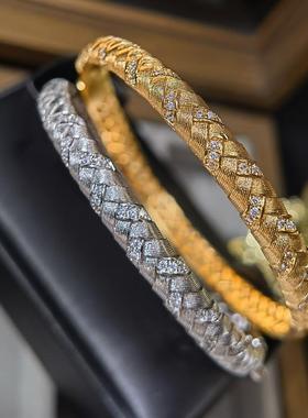 菱形锆石复古拉丝意大利中古