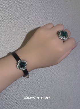 小牛皮捷克钻彩色宝石轻奢手链