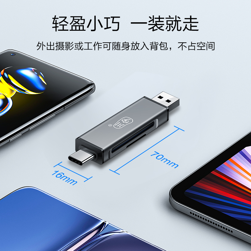 川宇读卡器sd卡USB3.0高速多功能合一otg车载双卡单读Typec手机相机tf内存卡适用于佳能ccd华为苹果iphone15