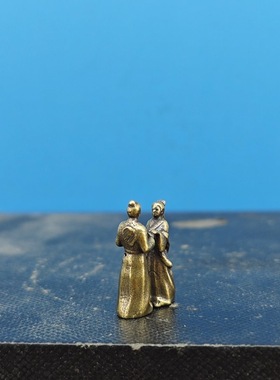 黄铜微景观牛郎织女手办水陆缸摆件古装微缩人物诗意造景沙盘模型