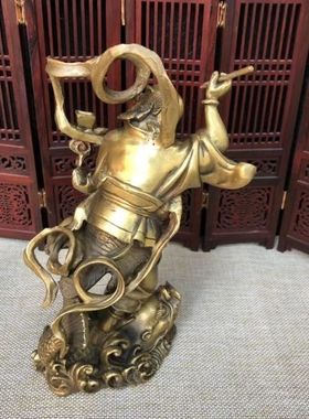 文状元魁星点斗黄铜像