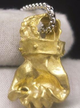 欧美重工拳头项链复古个性男士霸气拳击项链嘻哈街头吊坠饰品礼物