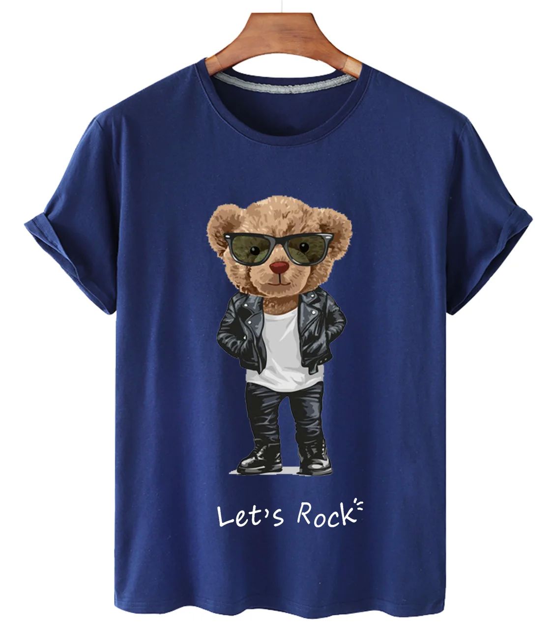 Top Cotton T-shirt Female Hot Product Handsome Sunglasses Mo - 图3