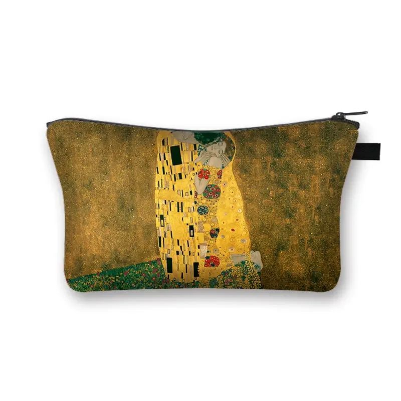 Gustav Klimt By Famous Oil Painting Cosmetic Case Women Make - 图0