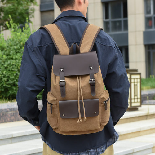 Simple Men's Backshoulder  Large Capacity Retro rendy - 图0