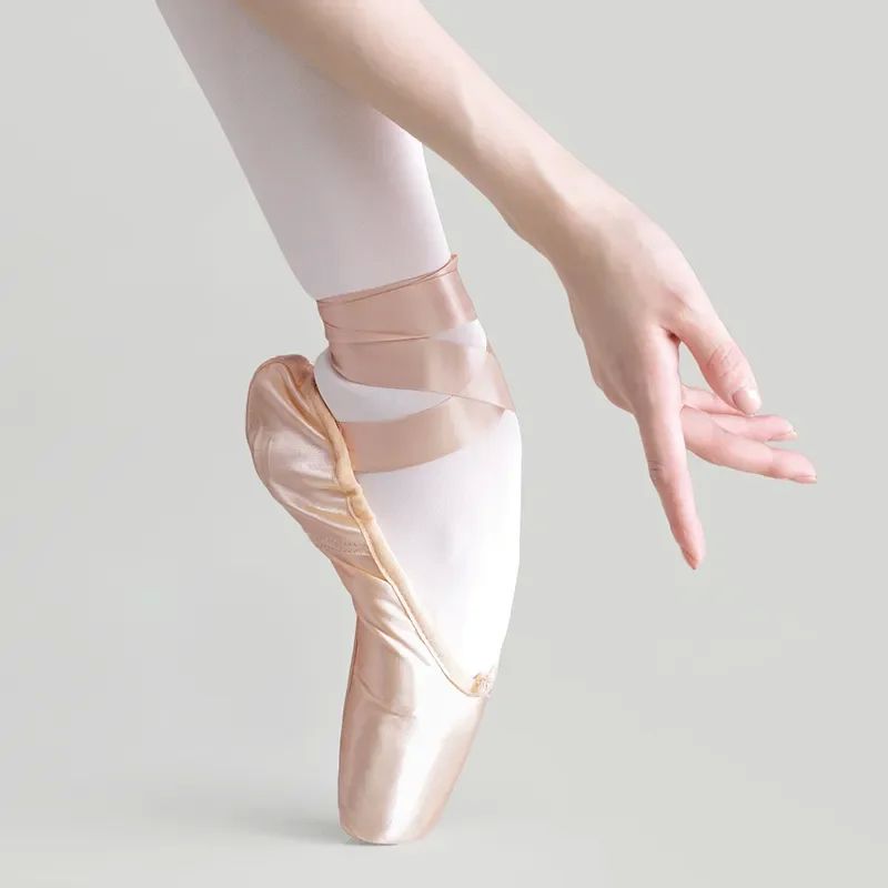 Girls Ballerina Ballet Pointe Shoes Pink Red Women Satin  Ba - 图0