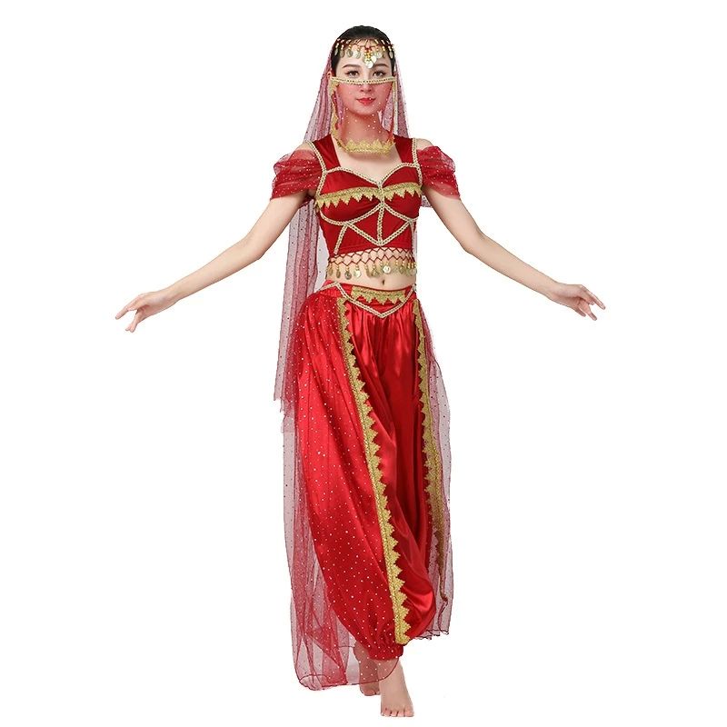 Exotic Dance Belly Dance Costumes Set For Women 4Pcs Noble C - 图1