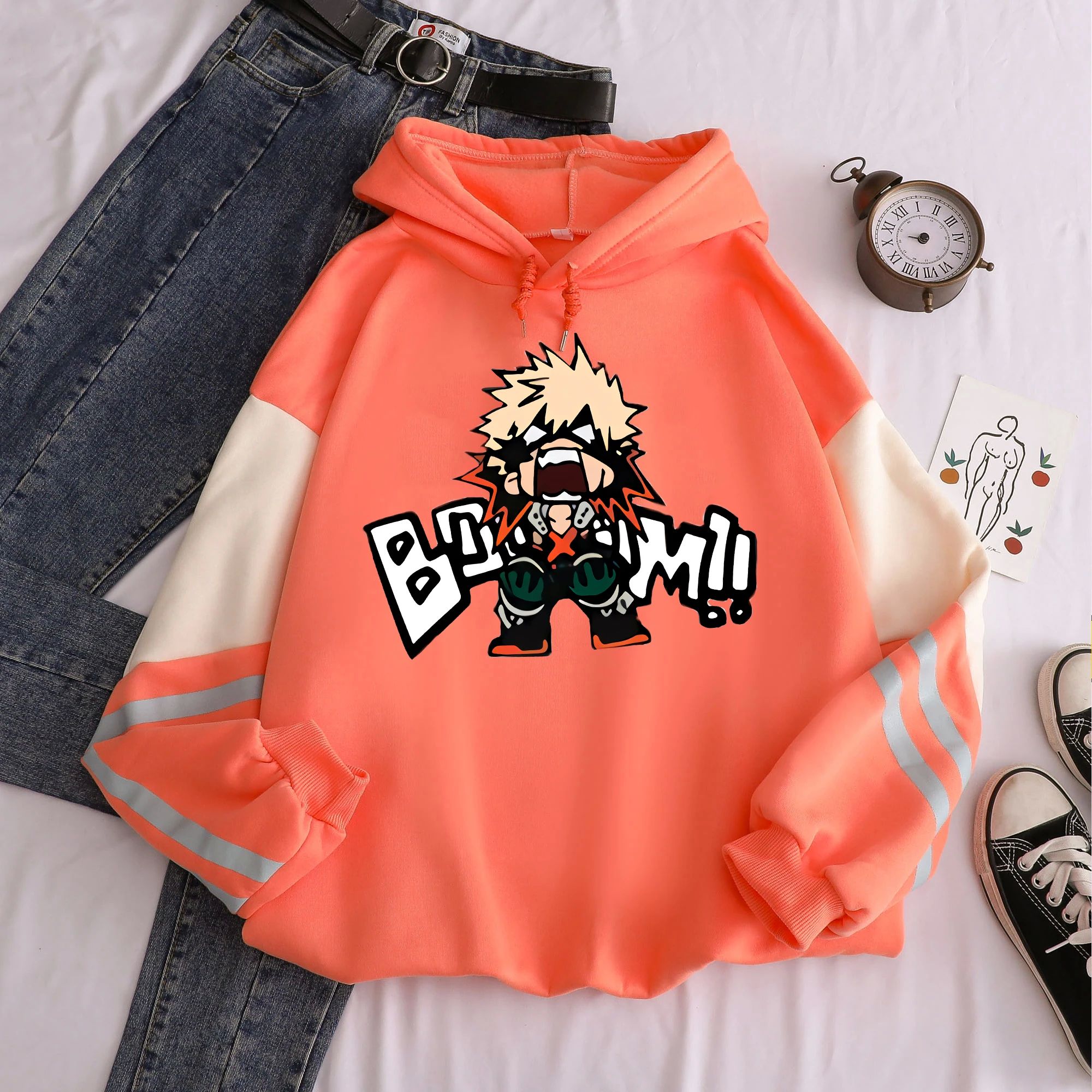 Anime My Hero Academia Kawaii Bakugo Katsuki Manga Hoodies M - 图1