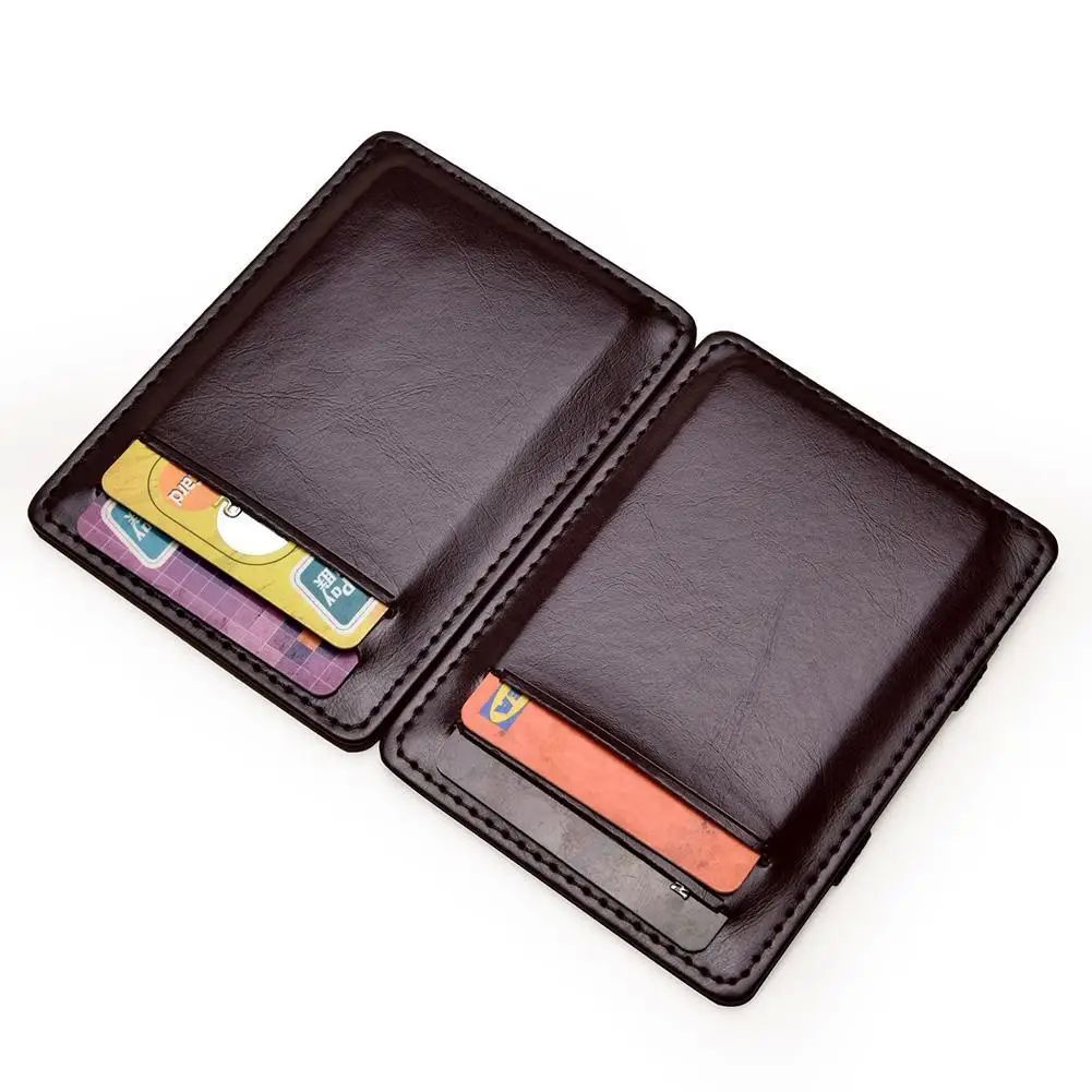 1PC Ultra Thin PU Leather Women Men Magic Wallets Coin Purse - 图2