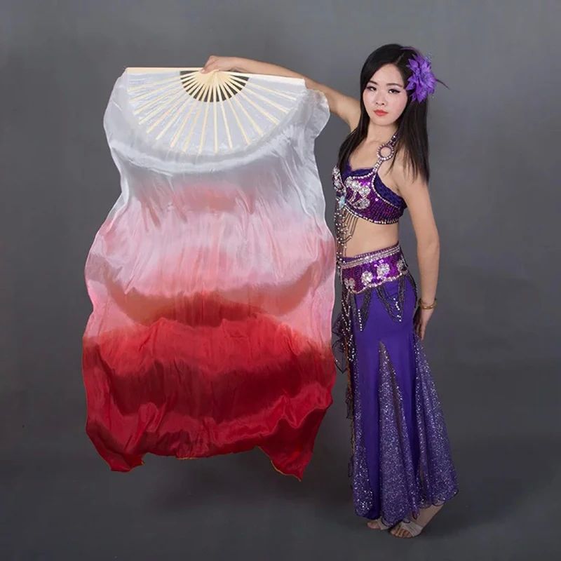 Women Belly Dance Silk Fans Children's Fan for Dancing Exten - 图0