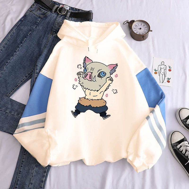 Anime Demon Slayer Hashibira Inosuke Hoodies Harajuku Men Wo - 图0