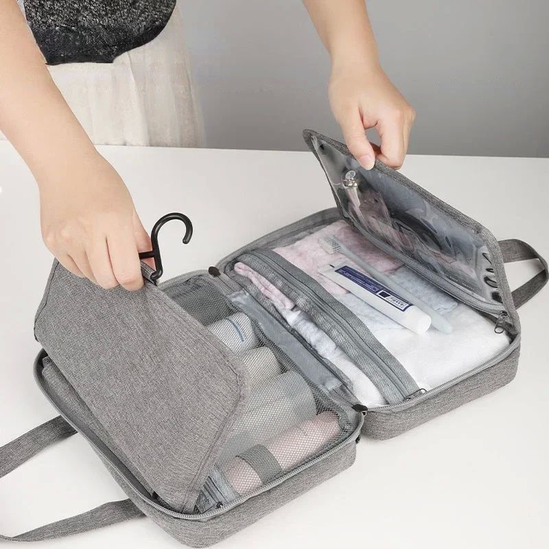 Travel Waterproof Folding Dry and Wet Separation Toiletry Ba - 图3