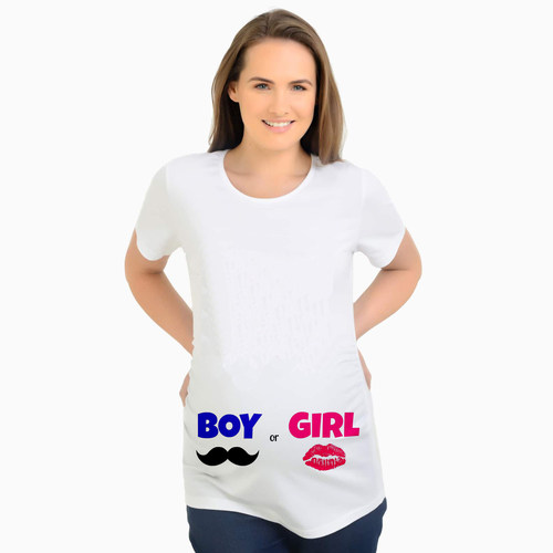 It's A Girl Maternity Plus Size Tees Tops Summer Pregnant Ma-图1