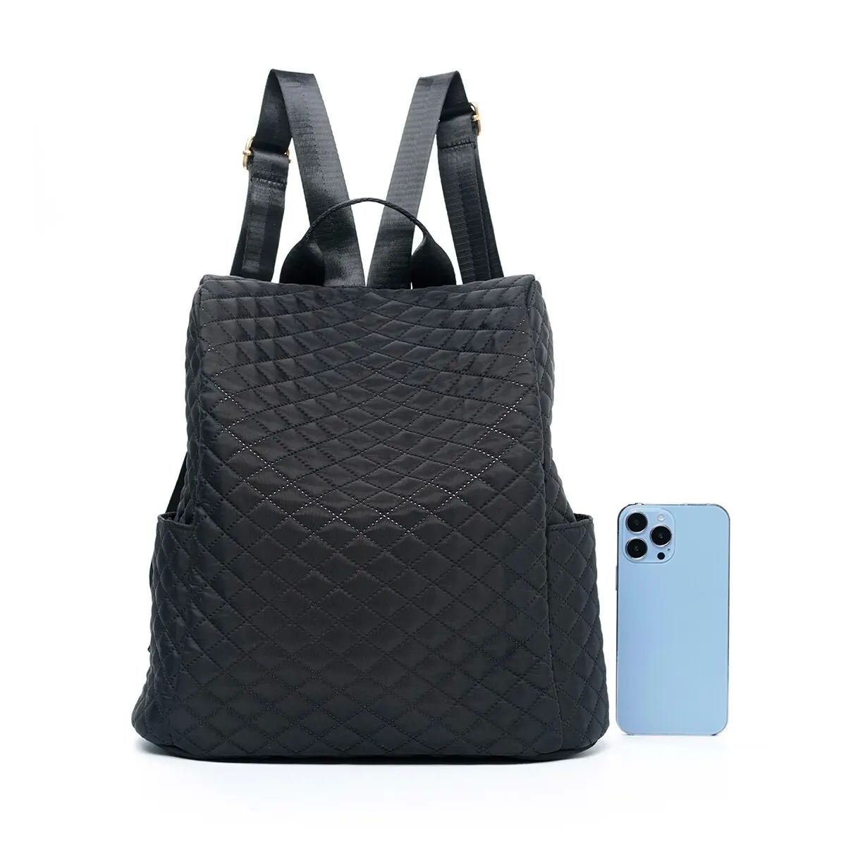 Women's Black Waterproof Durable Quilted Design Fashion Back - 图2