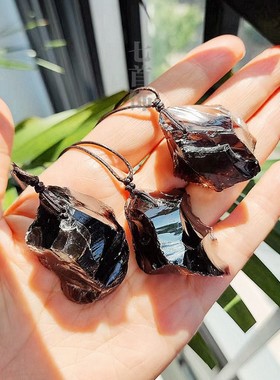 仿水晶琉璃吊坠随型原石项链情侣