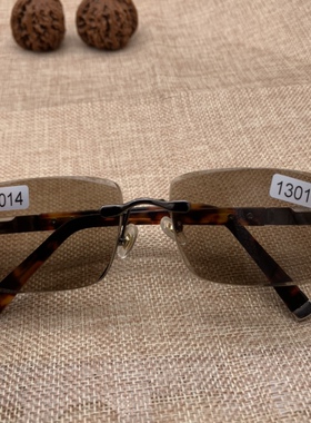 无框天然水晶石头眼镜精品天然带证书清凉养眼保真清晰度高养眼真