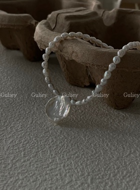 故里宜天然淡水巴洛克纯银项链