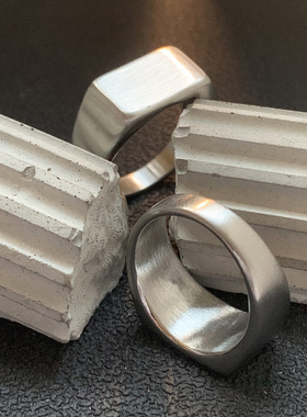 坚韧-极简印章不掉色钛钢戒指男