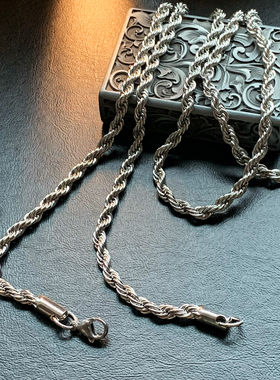 配链-复古钛钢项链男不掉色胸链