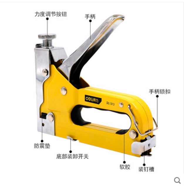 得力打钉枪手动3合1强力码钉枪射钉枪器打钉机DL1313B画框钉枪 - 图2