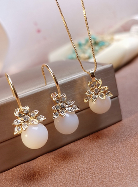 妾之意日韩锁骨链耳环合金女