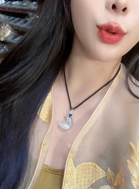 清冷感编织月亮项链女轻奢小众高