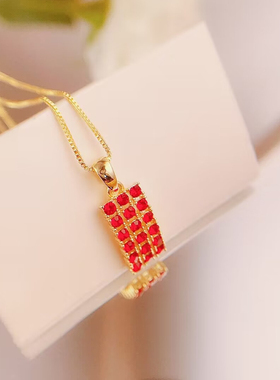 妾之意水晶水晶锁骨链女方形耳钉