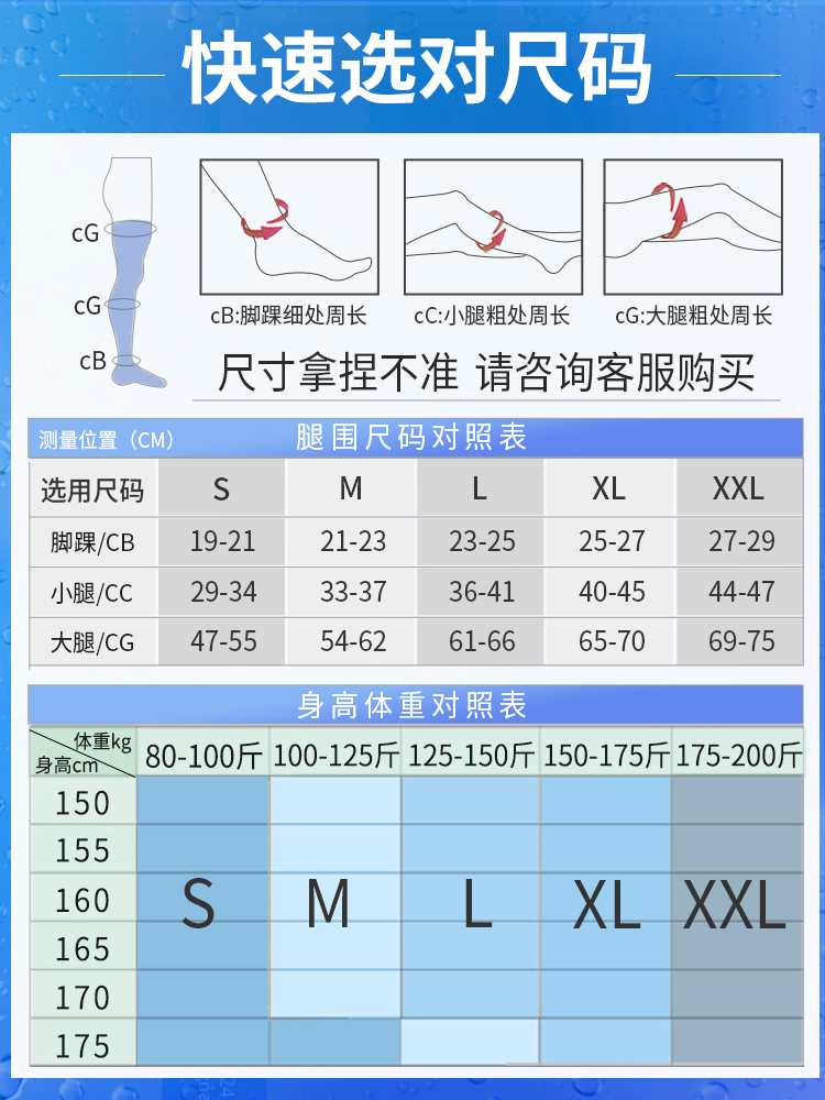 舒尔美静脉曲张医用弹力袜教师礼物久站预防医疗治疗型女护夏薄款 - 图1