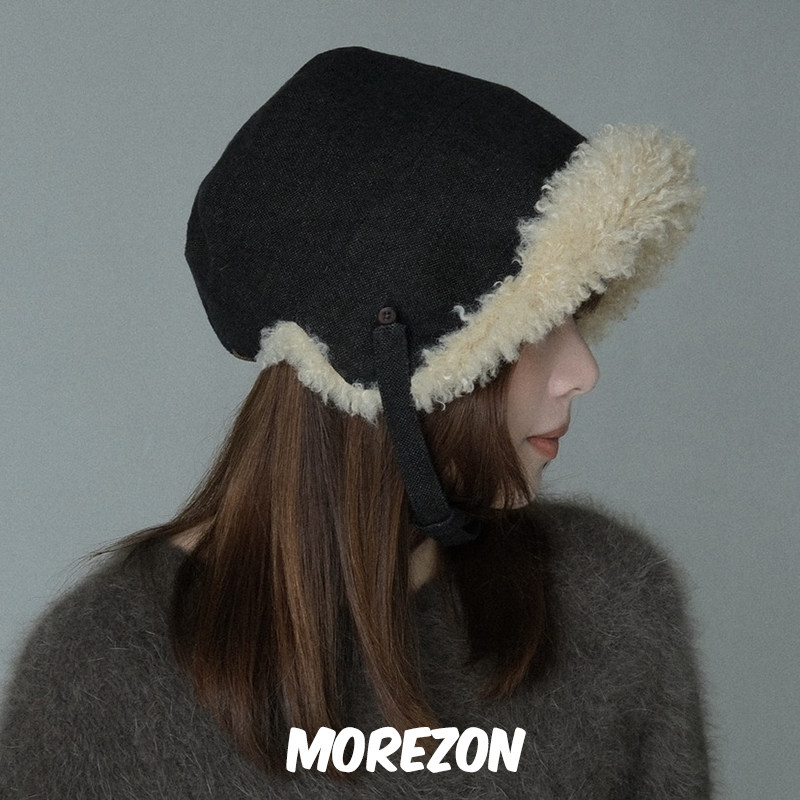 MOREZON【KREUZZZ 】设计师手工24AW新款休闲百搭双面护耳侍女帽,淘宝优惠券,粉丝福利购,淘宝优惠卷