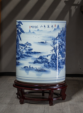 景德镇中式陶瓷客厅书画缸