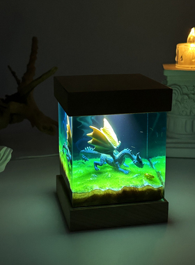 树脂实木小夜灯家居装饰摆件礼物