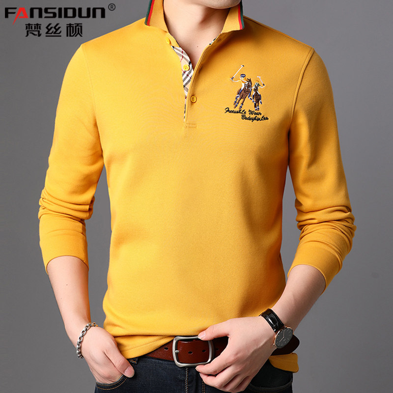 男长袖春秋本历年本命年红色polo衫 梵丝顿T恤