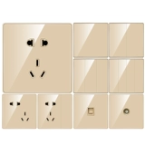 Международный электрический переключатель панель панели мебель шампанского золота 86 темная установленная стеклянная стена две три штеки пять отверстий