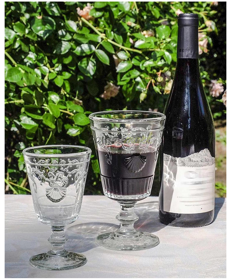 法国La Rochere杯子凡尔赛复古浮雕玻璃杯家用果汁水杯酒杯高脚杯