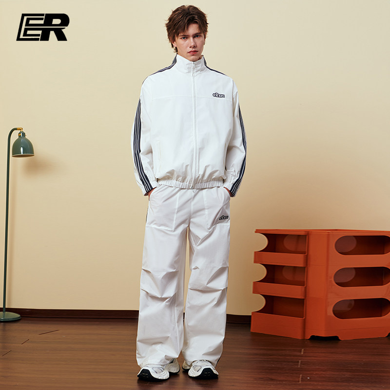 【明星同款】ER撞色条纹夹克运动套装2026秋户外训练服男女同款,淘宝优惠券,粉丝福利购,淘宝优惠卷