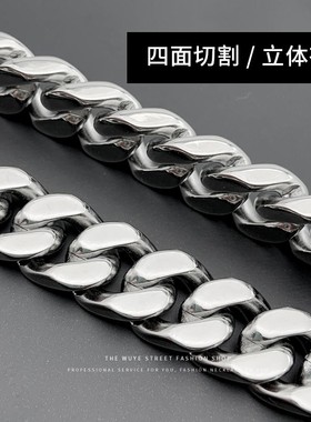 欧美立体切割嘻哈古巴女生锁骨链