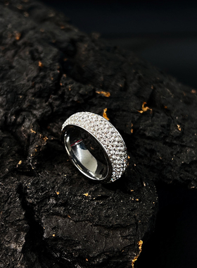 满钻锆石银色指环时尚简约通用