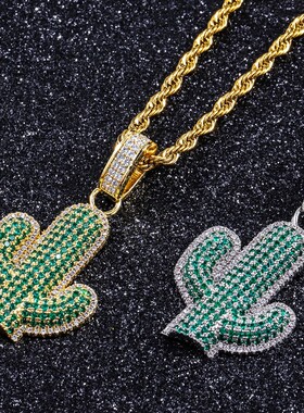 欧美INS微镶锆石超闪潮街头吊坠